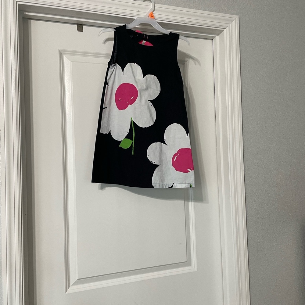 Gymboree Black and White Floral Kids Dress with Pink and Green Accents